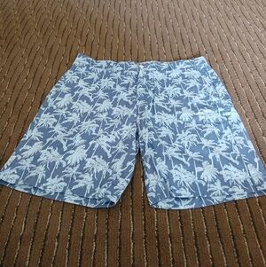 Vineyard Vines Flat Front Tropical Palm Tree Print Breaker Shorts Men's 36